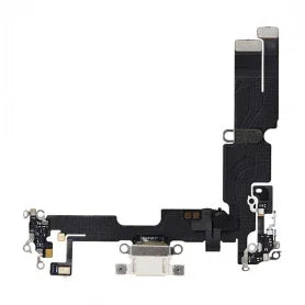 iPhone 14 Plus charging port flex cable with connector and antenna, black, replacement part