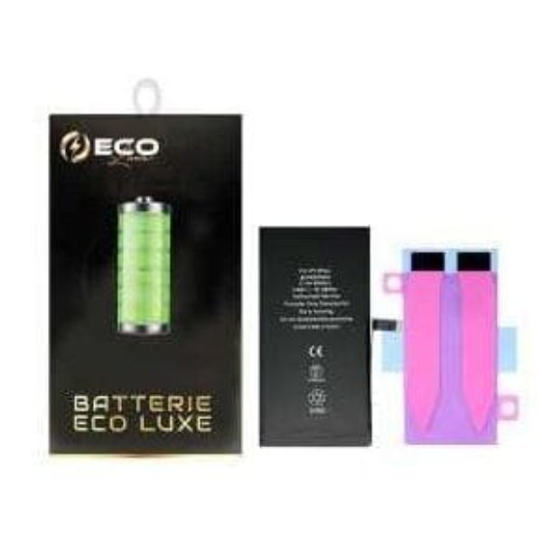 iPhone 14 Plus replacement battery kit with packaging and installation adhesive strips
