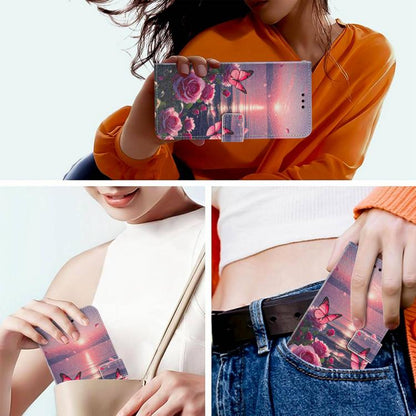 Painted Pattern Vegan Leather Phone Case with Strap, For OPPO A5 Pro 5G/4G, For OPPO Reno13 F 4G/5G Global/13F S, For OPPO Reno12 F 5G, For OPPO Reno12 Pro Global, For OPPO Reno12 Global, For OPPO A60 4G Global, For OPPO Reno11 F Global/F25 Pro 5G Glob...