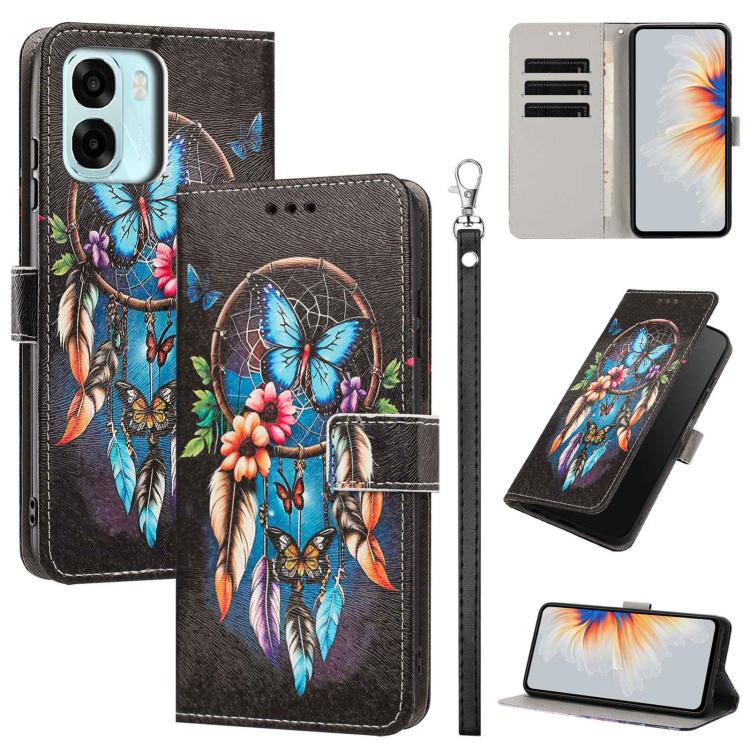Painted Pattern Vegan Leather Phone Case with Strap, For OPPO Reno15 F Global, For OPPO Reno15 Pro Max 5G Global, For OPPO A6x 4G, For OPPO Reno15 Pro 5G Global, For OPPO Reno15 5G Global, For OPPO F31 5G/A6 Pro 4G/5G Global                            ...