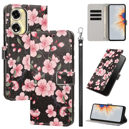Painted Pattern Vegan Leather Phone Case with Strap, For OPPO Reno15 F Global, For OPPO Reno15 Pro Max 5G Global, For OPPO A6x 4G, For OPPO Reno15 Pro 5G Global, For OPPO Reno15 5G Global, For OPPO F31 5G/A6 Pro 4G/5G Global                            ...