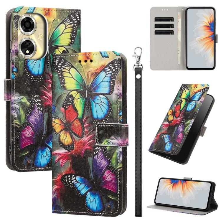 Painted Pattern Vegan Leather Phone Case with Strap, For OPPO Reno15 F Global, For OPPO Reno15 Pro Max 5G Global, For OPPO A6x 4G, For OPPO Reno15 Pro 5G Global, For OPPO Reno15 5G Global, For OPPO F31 5G/A6 Pro 4G/5G Global                            ...
