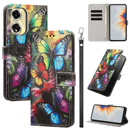 Painted Pattern Vegan Leather Phone Case with Strap, For OPPO Reno15 F Global, For OPPO Reno15 Pro Max 5G Global, For OPPO A6x 4G, For OPPO Reno15 Pro 5G Global, For OPPO Reno15 5G Global, For OPPO F31 5G/A6 Pro 4G/5G Global                            ...