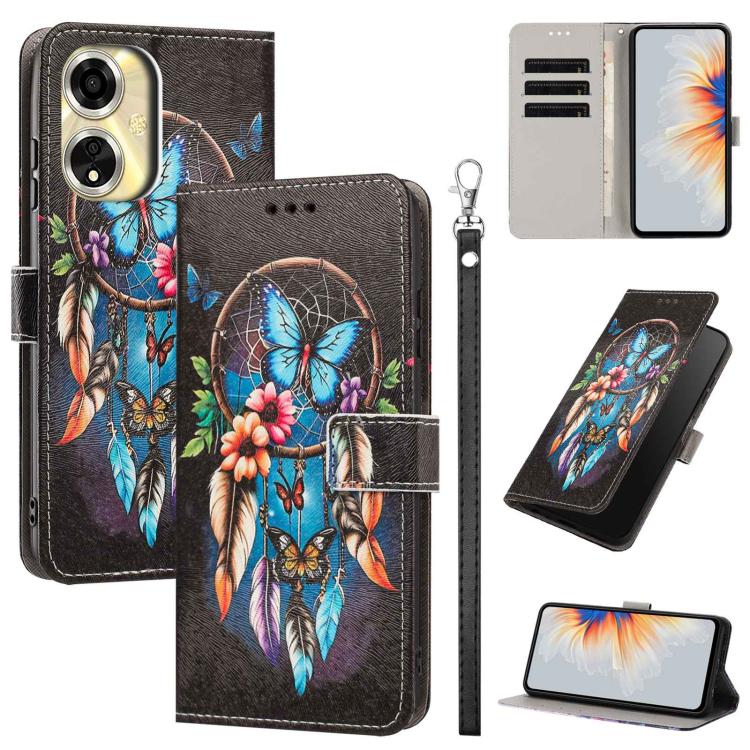 Painted Pattern Vegan Leather Phone Case with Strap, For OPPO Reno15 F Global, For OPPO Reno15 Pro Max 5G Global, For OPPO A6x 4G, For OPPO Reno15 Pro 5G Global, For OPPO Reno15 5G Global, For OPPO F31 5G/A6 Pro 4G/5G Global                            ...
