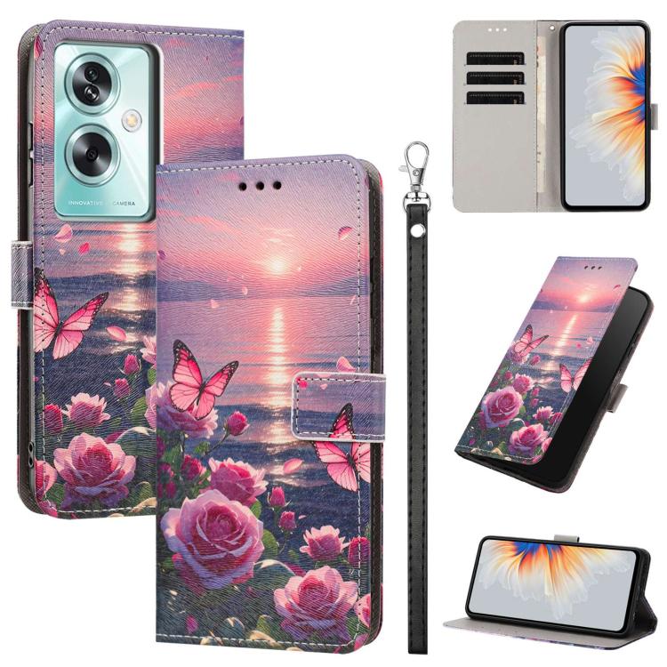 Painted Pattern Vegan Leather Phone Case with Strap, For OPPO Reno15 F Global, For OPPO Reno15 Pro Max 5G Global, For OPPO A6x 4G, For OPPO Reno15 Pro 5G Global, For OPPO Reno15 5G Global, For OPPO F31 5G/A6 Pro 4G/5G Global                            ...