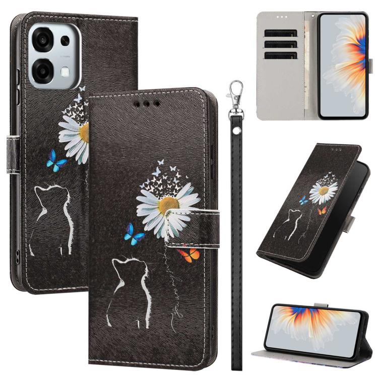 Painted Pattern Vegan Leather Phone Case with Strap, For OPPO Reno15 F Global, For OPPO Reno15 Pro Max 5G Global, For OPPO A6x 4G, For OPPO Reno15 Pro 5G Global, For OPPO Reno15 5G Global, For OPPO F31 5G/A6 Pro 4G/5G Global                            ...