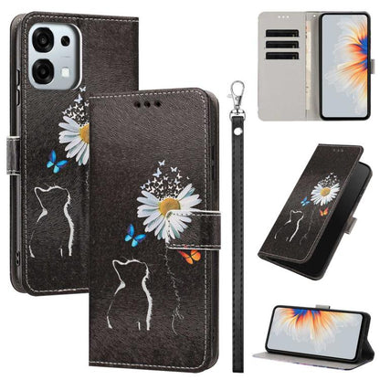 Painted Pattern Vegan Leather Phone Case with Strap, For OPPO Reno15 F Global, For OPPO Reno15 Pro Max 5G Global, For OPPO A6x 4G, For OPPO Reno15 Pro 5G Global, For OPPO Reno15 5G Global, For OPPO F31 5G/A6 Pro 4G/5G Global                            ...