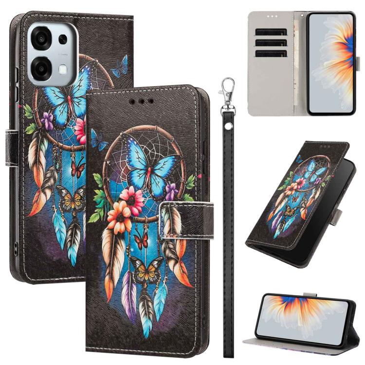 Painted Pattern Vegan Leather Phone Case with Strap, For OPPO Reno15 F Global, For OPPO Reno15 Pro Max 5G Global, For OPPO A6x 4G, For OPPO Reno15 Pro 5G Global, For OPPO Reno15 5G Global, For OPPO F31 5G/A6 Pro 4G/5G Global                            ...