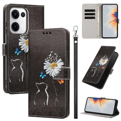 Painted Pattern Vegan Leather Phone Case with Strap, For OPPO Reno15 F Global, For OPPO Reno15 Pro Max 5G Global, For OPPO A6x 4G, For OPPO Reno15 Pro 5G Global, For OPPO Reno15 5G Global, For OPPO F31 5G/A6 Pro 4G/5G Global                            ...