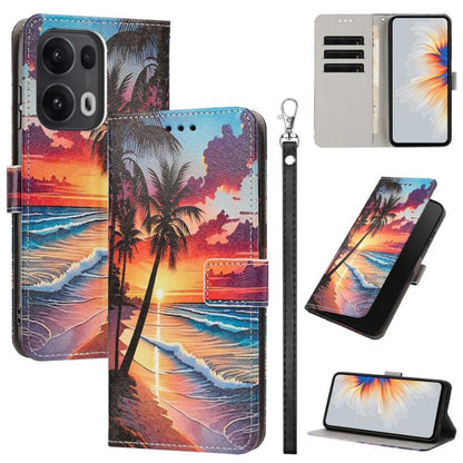Painted Pattern Vegan Leather Phone Case with Strap, For OPPO Reno15 F Global, For OPPO Reno15 Pro Max 5G Global, For OPPO A6x 4G, For OPPO Reno15 Pro 5G Global, For OPPO Reno15 5G Global, For OPPO F31 5G/A6 Pro 4G/5G Global                            ...