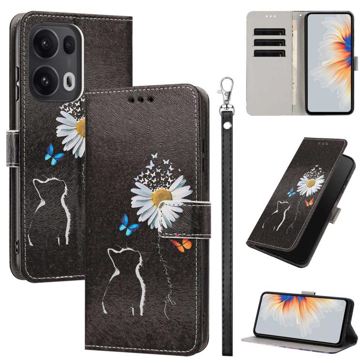 Painted Pattern Vegan Leather Phone Case with Strap, For OPPO Reno15 F Global, For OPPO Reno15 Pro Max 5G Global, For OPPO A6x 4G, For OPPO Reno15 Pro 5G Global, For OPPO Reno15 5G Global, For OPPO F31 5G/A6 Pro 4G/5G Global                            ...