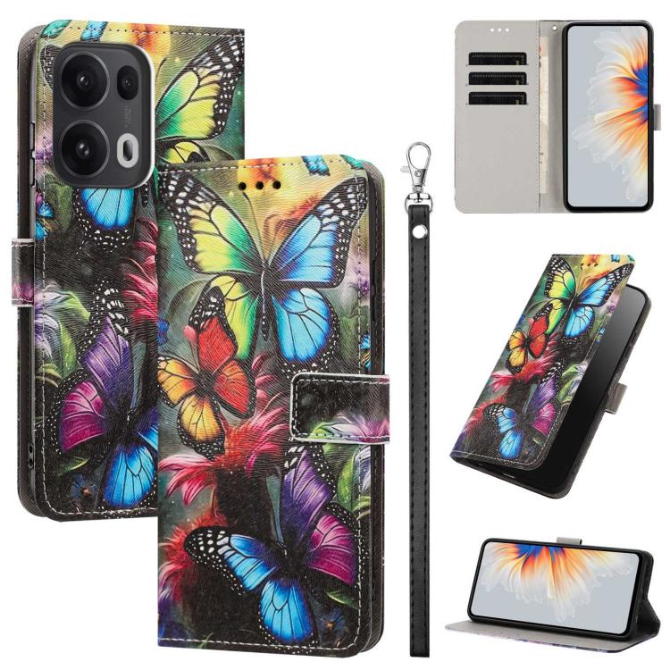 Painted Pattern Vegan Leather Phone Case with Strap, For OPPO Reno15 F Global, For OPPO Reno15 Pro Max 5G Global, For OPPO A6x 4G, For OPPO Reno15 Pro 5G Global, For OPPO Reno15 5G Global, For OPPO F31 5G/A6 Pro 4G/5G Global                            ...