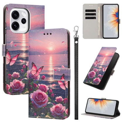 Painted Pattern Vegan Leather Phone Case with Strap, For OPPO Reno15 F Global, For OPPO Reno15 Pro Max 5G Global, For OPPO A6x 4G, For OPPO Reno15 Pro 5G Global, For OPPO Reno15 5G Global, For OPPO F31 5G/A6 Pro 4G/5G Global                            ...