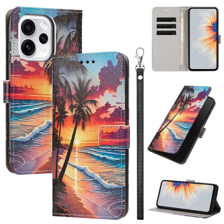 Painted Pattern Vegan Leather Phone Case with Strap, For OPPO Reno15 F Global, For OPPO Reno15 Pro Max 5G Global, For OPPO A6x 4G, For OPPO Reno15 Pro 5G Global, For OPPO Reno15 5G Global, For OPPO F31 5G/A6 Pro 4G/5G Global                            ...