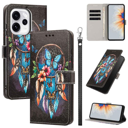 Painted Pattern Vegan Leather Phone Case with Strap, For OPPO Reno15 F Global, For OPPO Reno15 Pro Max 5G Global, For OPPO A6x 4G, For OPPO Reno15 Pro 5G Global, For OPPO Reno15 5G Global, For OPPO F31 5G/A6 Pro 4G/5G Global                            ...