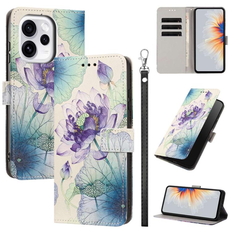 Painted Pattern Vegan Leather Phone Case with Strap, For OPPO Reno15 F Global, For OPPO Reno15 Pro Max 5G Global, For OPPO A6x 4G, For OPPO Reno15 Pro 5G Global, For OPPO Reno15 5G Global, For OPPO F31 5G/A6 Pro 4G/5G Global                            ...