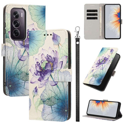Painted Pattern Vegan Leather Phone Case with Strap, For OPPO A5 Pro 5G/4G, For OPPO Reno13 F 4G/5G Global/13F S, For OPPO Reno12 F 5G, For OPPO Reno12 Pro Global, For OPPO Reno12 Global, For OPPO A60 4G Global, For OPPO Reno11 F Global/F25 Pro 5G Glob...