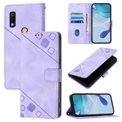 Skin Feel Embossed Leather Phone Case, For Fujitsu Arrows We3