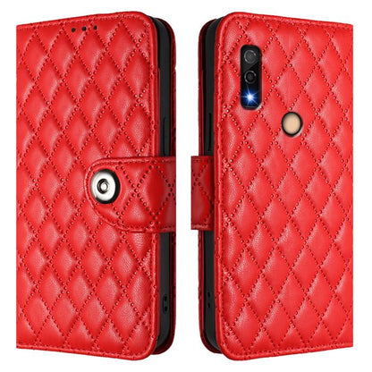 Rhombic Texture Flip Leather Phone Case with Lanyard, For Fujitsu Arrows We3
