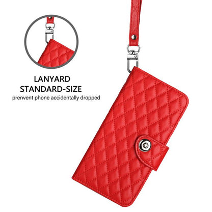Rhombic Texture Flip Leather Phone Case with Lanyard, For Fujitsu Arrows We3