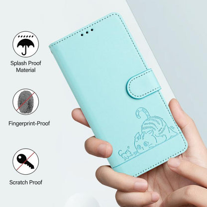 Cat Rat Embossed Pattern RFID Leather Phone Case with Lanyard, For Fujitsu Arrows We3