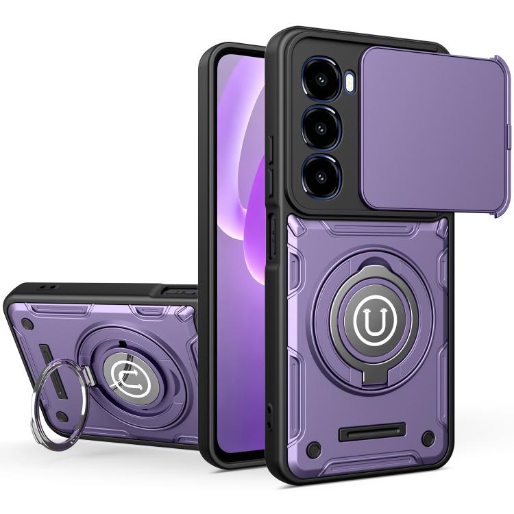Sliding Camshield Holder Magnetic Phone Case, For itel A100C 4G, For itel A100 4G, For itel City 100