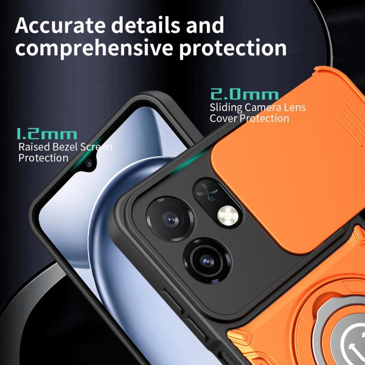 Sliding Camshield Holder Magnetic Phone Case, For itel A100C 4G, For itel A100 4G, For itel City 100