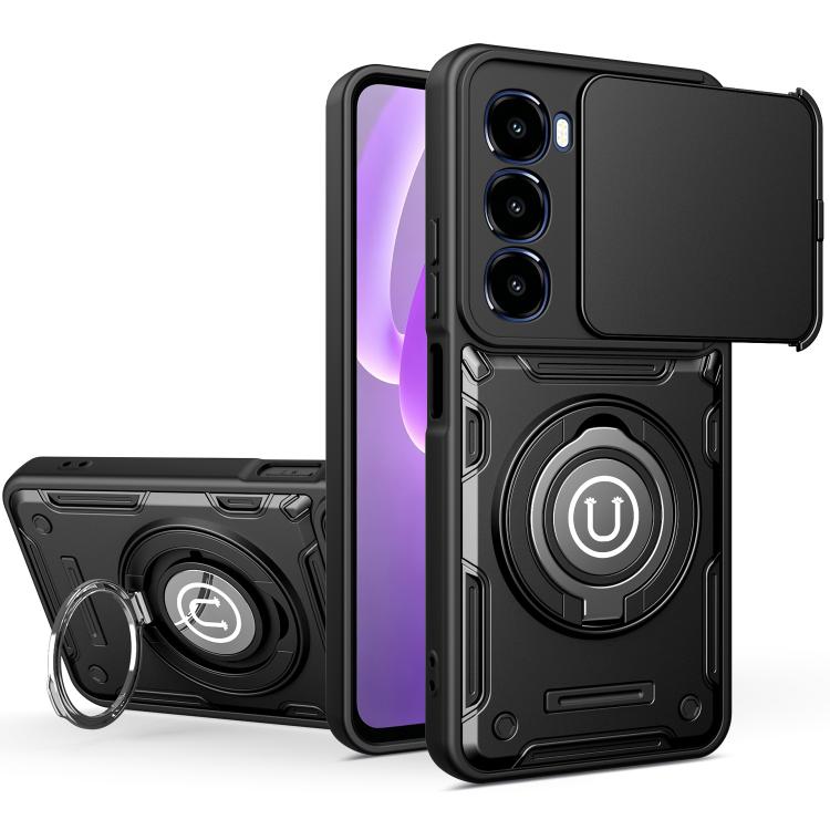 Sliding Camshield Holder Magnetic Phone Case, For itel A100C 4G, For itel A100 4G, For itel City 100