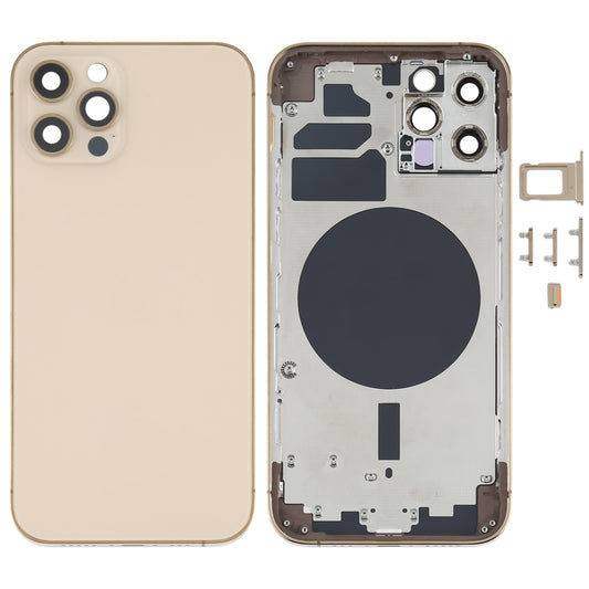 Back Housing Cover with SIM Card Tray & Side  Keys & Camera Lens for iPhone 12 Pro(Blue), For iPhone 12 Pro(with SIM Card Tray & Side Keys)