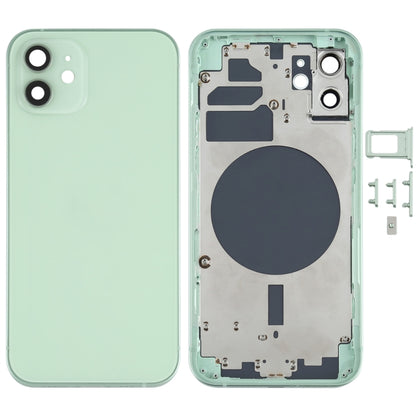 Back Housing Cover with SIM Card Tray & Side  Keys & Camera Lens for iPhone 12(White), Back Housing Cover for 12, For iPhone 12(with SIM Card Tray), For iPhone 12(with Card Tray)