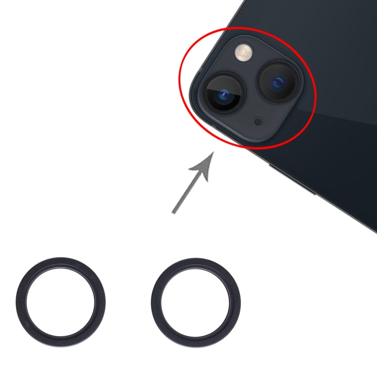 2 PCS Rear Camera Glass Lens Metal Outside Protector Hoop Ring for iPhone 13 mini, For iPhone 13 mini