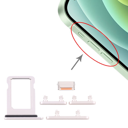 SIM Card Tray + Side Keys for iPhone 12 Mini, For iPhone 12 Mini (Single card)
