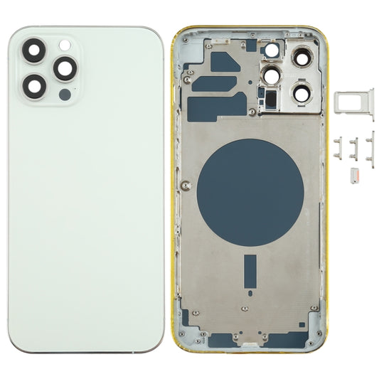 Back Housing Cover with SIM Card Tray & Side keys & Camera Lens for iPhone 12 Pro Max, For iPhone 12 Pro Max(with Card Tray & Side Keys), For iPhone 12 Pro Max(with SIM Card Tray & Side Keys)