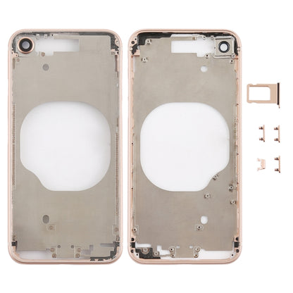 Transparent Battery Back Cover with Camera Lens Frame & SIM Card Tray & Side Keys for iPhone 8, For iPhone 8 (Transparent White), For iPhone 8 (Transparent Gold)