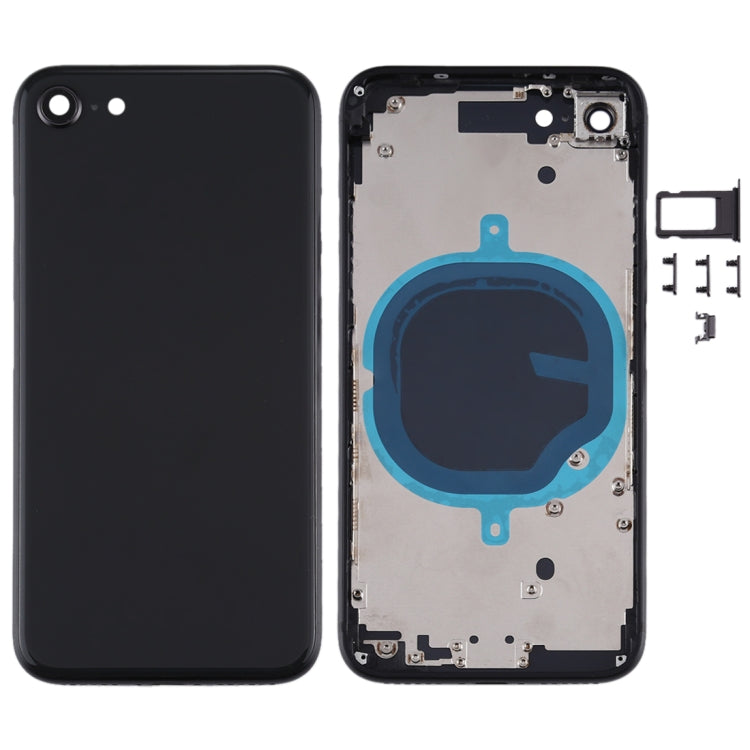 Battery Back Cover with Camera Lens Frame & SIM Card Tray & Side keys for iPhone SE 2020, For iPhone SE 2020, For iPhone SE 2020 (with Camera Lens)
