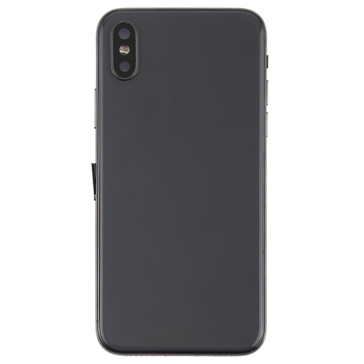 Battery Back Cover Assembly with Side Keys & Vibrator & Speaker Ringer Buzzer & Power Button + Volume Button Flex Cable & Card Tray & Battery Adhesive for iPhone X, For iPhone X