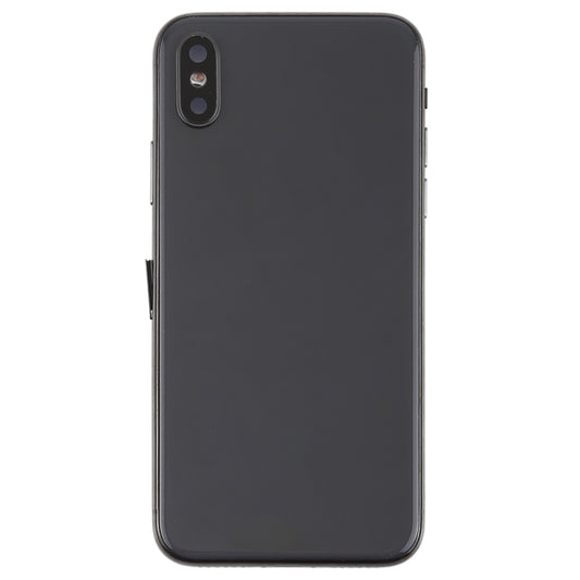 Battery Back Cover Assembly with Side Keys & Vibrator & Speaker Ringer Buzzer & Power Button + Volume Button Flex Cable & Card Tray & Battery Adhesive for iPhone X, For iPhone X