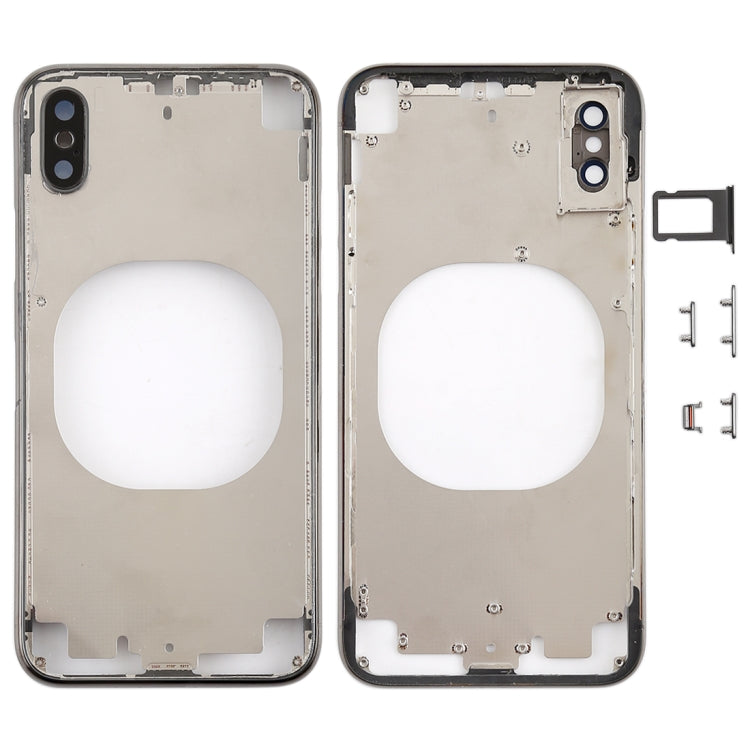 Transparent Battery Back Cover with Camera Lens Frame & SIM Card Tray & Side Keys for iPhone X, For iPhone X (Transparent Back)