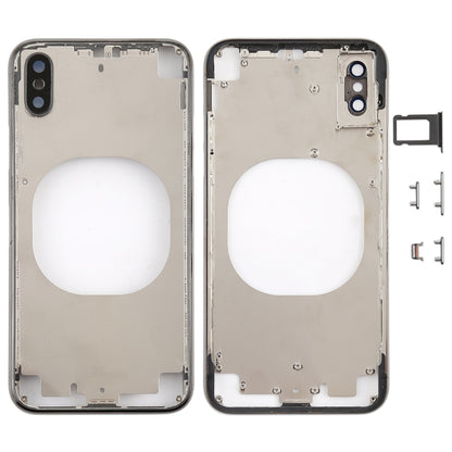 Transparent Battery Back Cover with Camera Lens Frame & SIM Card Tray & Side Keys for iPhone X, For iPhone X (Transparent Back)
