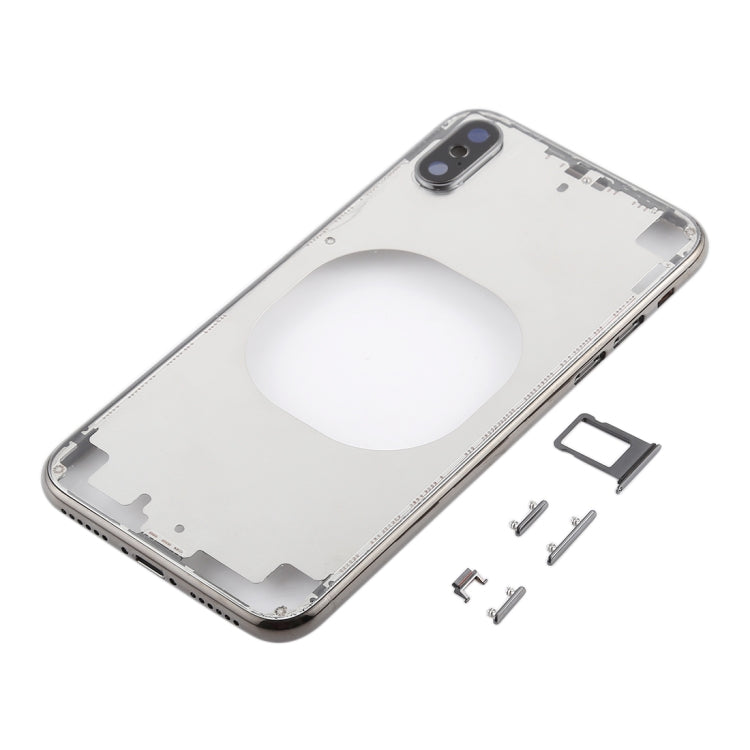 Transparent Battery Back Cover with Camera Lens Frame & SIM Card Tray & Side Keys for iPhone X, For iPhone X (Transparent Back)