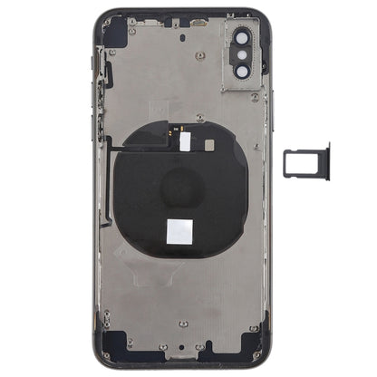 Battery Back Cover Assembly with Side Keys & Wireless Charging Module & Volume Button Flex Cable & Card Tray for iPhone X, For iPhone X (Charging Module), For iPhone X  (Full Assembly)