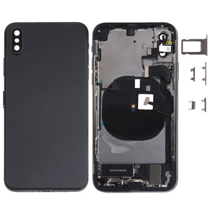 Battery Back Cover Assembly (with Side Keys & Speaker Ringer Buzzer & Motor & Camera Lens & Card Tray & Power Button + Volume Button + Charging Port + Signal Flex Cable & Wireless Charging Module) for iPhone XS, For iPhone XS (Full Assembly)           ...