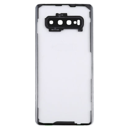 For Samsung Galaxy S10+ SM-G9750 G975F Transparent Battery Back Cover with Camera Lens Frame, For Galaxy S10+