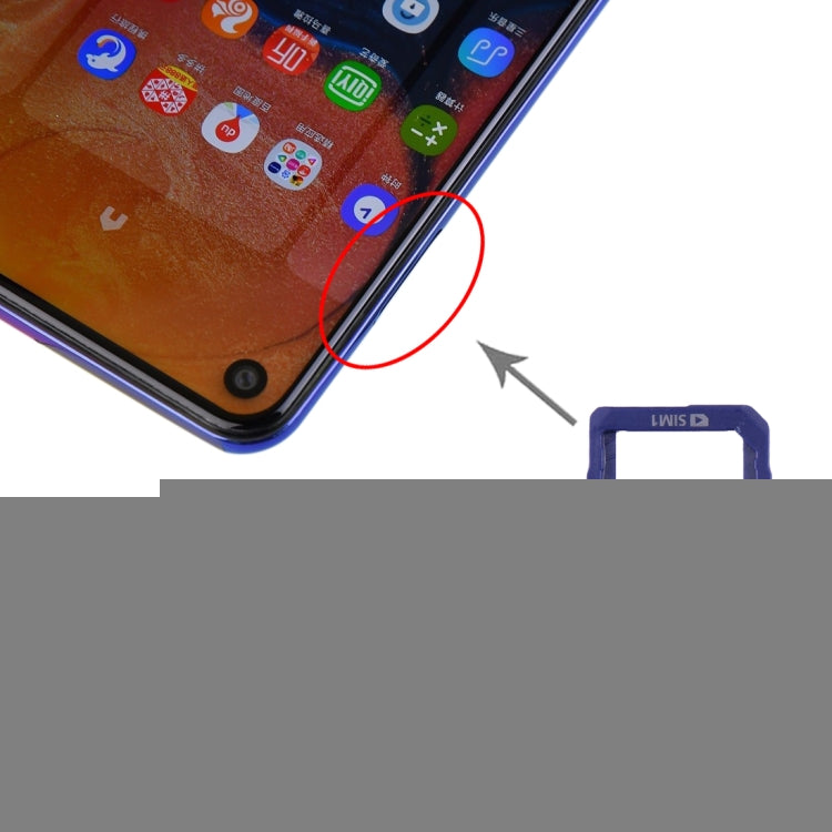 For Samsung Galaxy A60 SIM Card Tray + SIM Card Tray / Micro SD Card Tray, For Samsung Galaxy A60, For Samsung Galaxy A60 (Baby Blue)