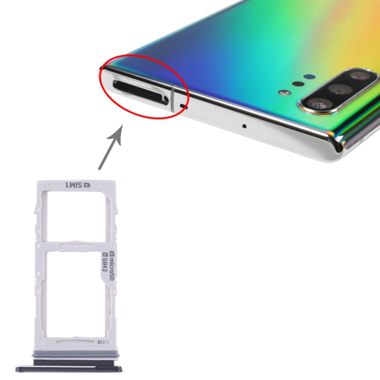 For Samsung Galaxy Note10+ SIM Card Tray + SIM Card Tray / Micro SD Card Tray, For Samsung Galaxy Note10+(Dual), For Samsung Galaxy Note10+(Double)