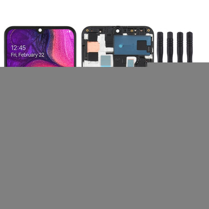 Original Super AMOLED LCD Screen  for Galaxy A50 Digitizer Full Assembly with Frame, For Samsung Galaxy A50