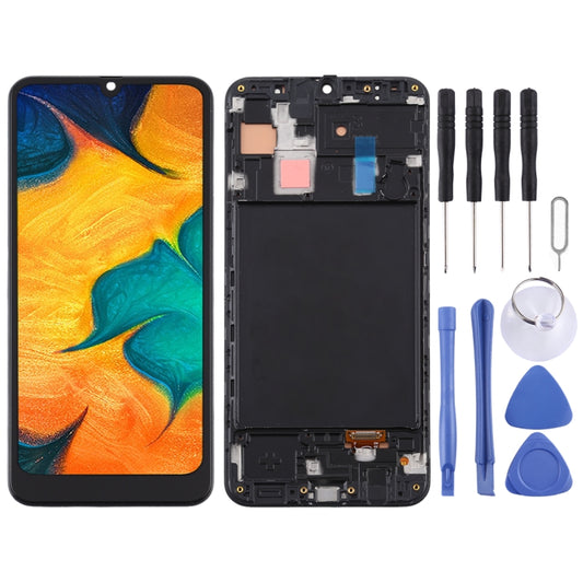 TFT Material LCD Screen and Digitizer Full Assembly With Frame for Samsung Galaxy A30, For Samsung Galaxy A30 (TFT)