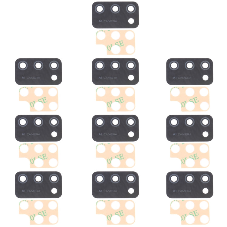 For Samsung Galaxy A02s SM-A025F 10pcs Back Camera Lens, For Samsung Galaxy A02s